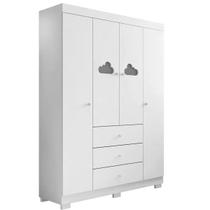 Guarda Roupa Infantil Ane 4 Portas 3 Gavetas E Pés