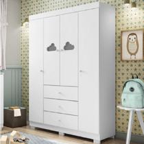 Guarda Roupa Infantil Ane com 4 Portas - Branco