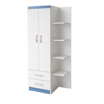 Guarda-Roupa Infantil Atalaia 2 Portas 2 Gavetas com 4 Prateleiras Externas Guarda-Roupa Infantil Atalaia 2 Portas 2 Gavetas com 4 Prateleiras Externas