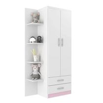 Guarda-Roupa Infantil Atalaia 2 Portas 2 Gavetas com 4 Prateleiras Externas