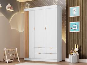 Guarda Roupa Infantil Ayla Branco com Amadeirado _ Phoenix Baby