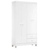Guarda Roupa Infantil Baby Kids 4 Portas Branco Flex - Incorplac