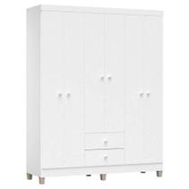 Guarda Roupa Infantil Baby Kids 6 Portas Branco Brilho - Incorplac Guarda Roupa Infantil Baby Kids 6 Portas Branco Brilho - Incorplac