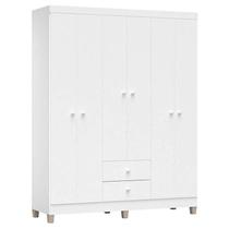 Guarda Roupa Infantil Baby Kids 6 Portas Branco Brilho Incorplac