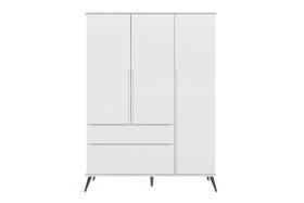 Guarda Roupa Infantil Bebê Retrô Ana Vitória 3 Portas Branco 100% MDF