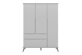 Guarda Roupa Infantil Bebê Retrô Ana Vitória 3 Portas Cinza 100% MDF