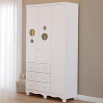 Guarda Roupa Infantil Bolinha 3 Portas 3 Gavetas 100 MDF Faura Guarda Roupa Infantil Bolinha 3 Portas 3 Gavetas 100 MDF Faura