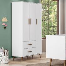 Guarda Roupa Infantil Branco 3 Portas Gabi Retrô