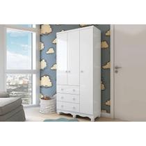 Guarda Roupa Infantil c/ 3 Portas e 3 Gavetas Júnior Branco - Peroba Guarda Roupa Infantil c/ 3 Portas e 3 Gavetas Júnior Branco - Peroba