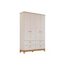 Guarda Roupa Infantil c/ 4 Portas e 4 Gavetas Biscoito Off White/Nature - Permóbili Baby Guarda Roupa Infantil c/ 4 Portas e 4 Gavetas Biscoito Off White/Nature - Permóbili Baby
