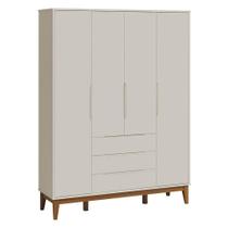 Guarda Roupa Infantil Classic Elfe Areia Acetinado Amadeirado - Reller