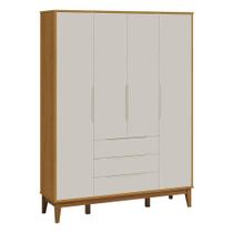 Guarda Roupa Infantil Classic Elfe Areia Acetinado Savana Amadeirado - Reller Guarda Roupa Infantil Classic Elfe Areia Acetinado Savana Amadeirado - Reller