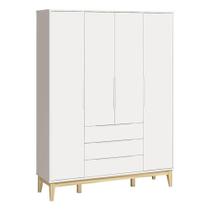 Guarda Roupa Infantil Classic Elfe Branco Acetinado Natural - Reller Guarda Roupa Infantil Classic Elfe Branco Acetinado Natural - Reller