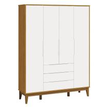 Guarda Roupa Infantil Classic Elfe Branco Acetinado Savana Amadeirado - Reller Guarda Roupa Infantil Classic Elfe Branco Acetinado Savana Amadeirado - Reller