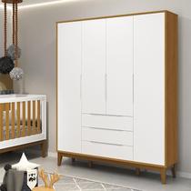 Guarda Roupa Infantil Classic Elfe Branco Acetinado Savana Amadeirado - Reller Guarda Roupa Infantil Classic Elfe Branco Acetinado Savana Amadeirado - Reller