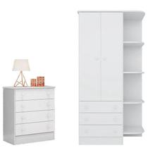 Guarda Roupa Infantil Com 2 Portas E Cômoda 4 Gavetas - Móveis Leartam