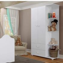 Guarda-Roupa Infantil com Cantoneira 2 Portas 2 Gavetas Branco