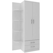 Guarda Roupa Infantil com Cantoneira Evidencia 2 Portas Cor Branco Guarda Roupa Infantil com Cantoneira Evidencia 2 Portas Cor Branco