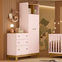 Guarda Roupa Infantil Com Cômoda 2 Porta 2 Gavetas MDP Qmovi cor: branco Guarda Roupa Infantil Com Cômoda 2 Porta 2 Gavetas MDP Qmovi cor: branco