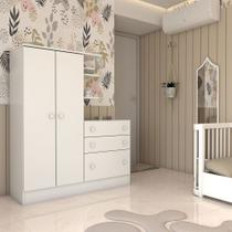 Guarda-Roupa Infantil com Cômoda Colorê 2 Portas 3 Gavetas Branco - Panorama Móveis
