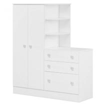 Guarda-Roupa Infantil com Cômoda Doce Sonho 2 Portas 3 Gavetas Qmovi