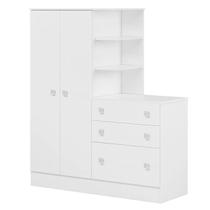 Guarda-roupa Infantil Com Cômoda Doce Sonho 2 Portas 3 Gavetas Guarda-roupa Infantil Com Cômoda Doce Sonho 2 Portas 3 Gavetas