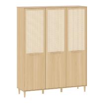 Guarda Roupa Infantil com Palhinha Natural 3 Portas Paglia Nogueira