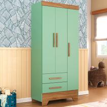 Guarda-Roupa Infantil Doce Sonho 3 Portas 2 Gavetas Verde/Nature - Panorama Móveis Guarda-Roupa Infantil Doce Sonho 3 Portas 2 Gavetas Verde/Nature - Panorama Móveis