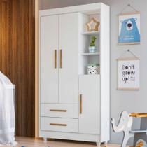 Guarda Roupa Infantil Duda Flocos 3 Portas 2 Gavetas Flex Tigus