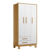 Guarda Roupa Infantil Encanto Slim 3 Portas 2 Gavetas Freijo com Branco Qmovi Guarda Roupa Infantil Encanto Slim 3 Portas 2 Gavetas Freijo com Branco Qmovi