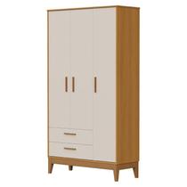 Guarda Roupa Infantil Flip 3 Portas Areia Acetinado Savana - Reller