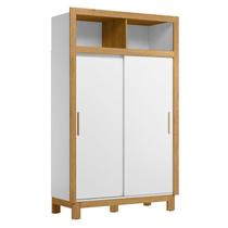 Guarda Roupa Infantil Flora Slim 5085 2 Portas Branco Acetinado - Qmovi