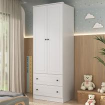 Guarda-Roupa Infantil Girassol 2 Portas 2 Gavetas 100% Mdf Branco - Manbel Guarda-Roupa Infantil Girassol 2 Portas 2 Gavetas 100% Mdf Branco - Manbel