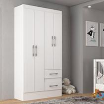 Guarda-roupa Infantil Isabel 4 Portas 2 Gavetas Branco Guarda-roupa Infantil Isabel 4 Portas 2 Gavetas Branco