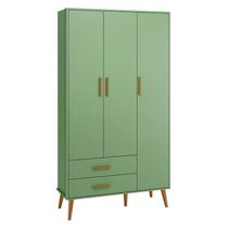 Guarda Roupa Infantil Isis 3 Portas e 2 Gavetas Botânico - Reller Móveis