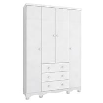Guarda Roupa Infantil Júnior 4 Portas e 3 Gavetas - Móveis Peroba Guarda Roupa Infantil Júnior 4 Portas e 3 Gavetas - Móveis Peroba