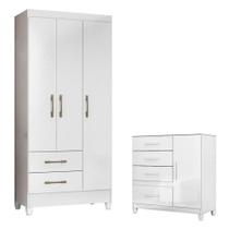 Guarda Roupa Infantil Lima E Cômoda Vênus Com Pés Branco Flex - Moval Guarda Roupa Infantil Lima E Cômoda Vênus Com Pés Branco Flex - Moval