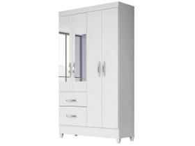 Guarda Roupa Infantil Madri 4 Portas Branco Com Espelho - Moval Guarda Roupa Infantil Madri 4 Portas Branco Com Espelho - Moval