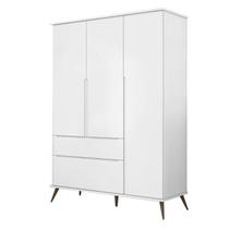 Guarda Roupa Infantil Melinda com 3 Portas E 2 Gavetas Retro Branco Guarda Roupa Infantil Melinda com 3 Portas E 2 Gavetas Retro Branco