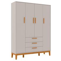 Guarda Roupa Infantil Nature 4 Portas Cinza Eco Wood - Matic