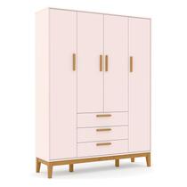 Guarda Roupa Infantil Nature 4 Portas Rose Eco Wood Matic