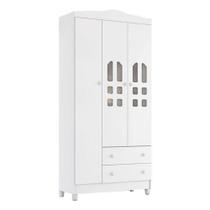 Guarda Roupa Infantil New Selena 3 Portas Branco Brilho - Carolina Móveis Guarda Roupa Infantil New Selena 3 Portas Branco Brilho - Carolina Móveis