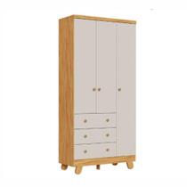 Guarda-Roupa Infantil Peroba Pingo 3 Portas 3 Gavetas Guarda-Roupa Infantil Peroba Pingo 3 Portas 3 Gavetas