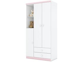 Guarda-Roupa Infantil Pique-Esconde Flex 3 PT 2 GV Branco e Rosa Chá