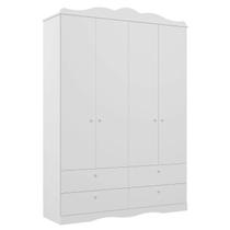 Guarda Roupa infantil Provençal Permobili Encanto 04 pts MDF - Branco