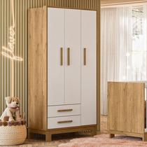 Guarda Roupa Infantil Q Encanto Slim 4340 Freijó TOQ Branco Acetinado Ambiente - Qmovi Guarda Roupa Infantil Q Encanto Slim 4340 Freijó TOQ Branco Acetinado Ambiente - Qmovi