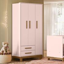 Guarda Roupa Infantil Q Encanto Slim 4340 Rosa Acetinado Ambiente - Qmovi Guarda Roupa Infantil Q Encanto Slim 4340 Rosa Acetinado Ambiente - Qmovi
