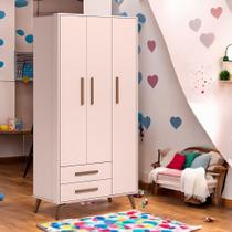 Guarda Roupa Infantil Retrô 3 Portas 2 Gavetas Roupeiro