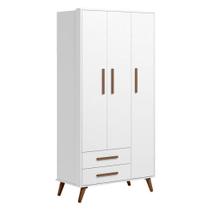 Guarda Roupa Infantil Retrô 3830 Branco Acetinado - Qmovi Guarda Roupa Infantil Retrô 3830 Branco Acetinado - Qmovi