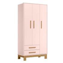 Guarda Roupa Infantil Slim 4340 Rosa Acetinado - Qmovi Guarda Roupa Infantil Slim 4340 Rosa Acetinado - Qmovi